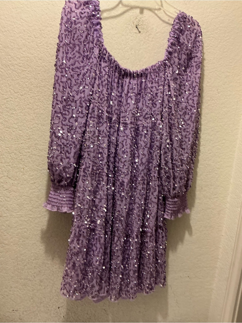 NWT Alice + Olivia Lilac Floral Puff-Sleeve Mini Dress $695 - Picture 7 of 12